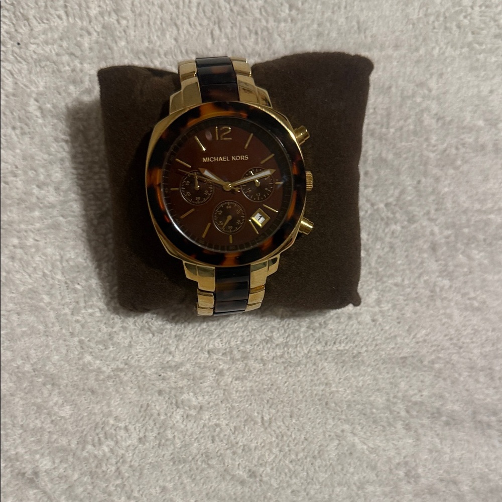 Michael Kors Gold and Brown Chronograph Watch